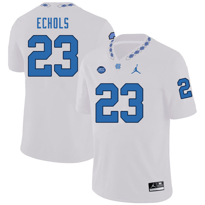 Men #23 Power Echols North Carolina Tar Heels College Football Jerseys Sale-White